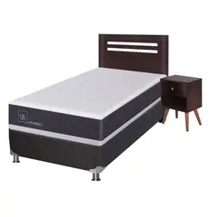 CIC - Box Spring 1 plaza New Ortopedic B5 Blanco; Gris oscuro