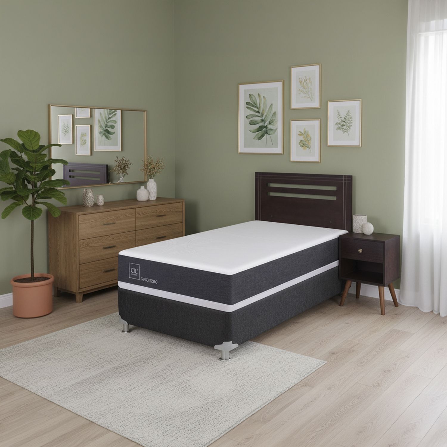 CIC Box Spring 1 plaza Box Spring New Ortopedic B5 Negro