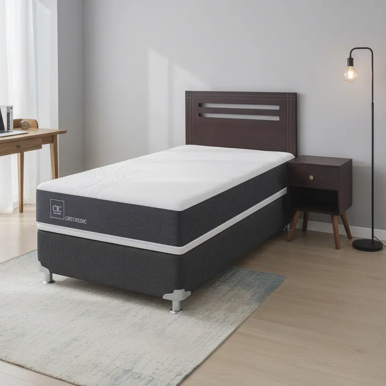 Box Spring 1 plaza Box Spring New Ortopedic B5 Negro