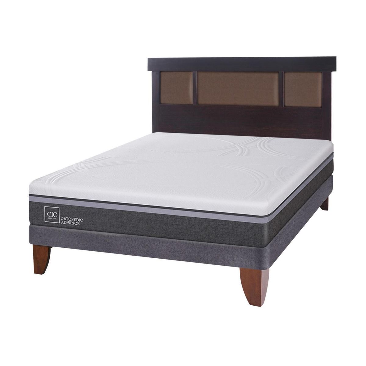 CIC - Cama 2 plazas Europea Ortopedic Advance Blanco; Gris oscuro