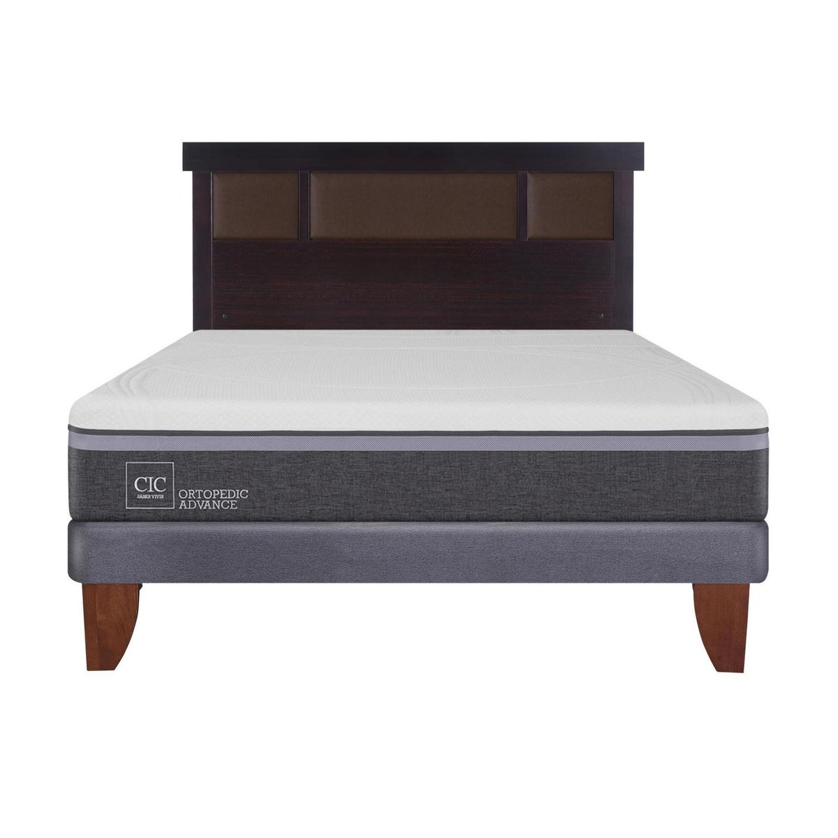 CIC - Cama 2 plazas Europea Ortopedic Advance Blanco; Gris oscuro
