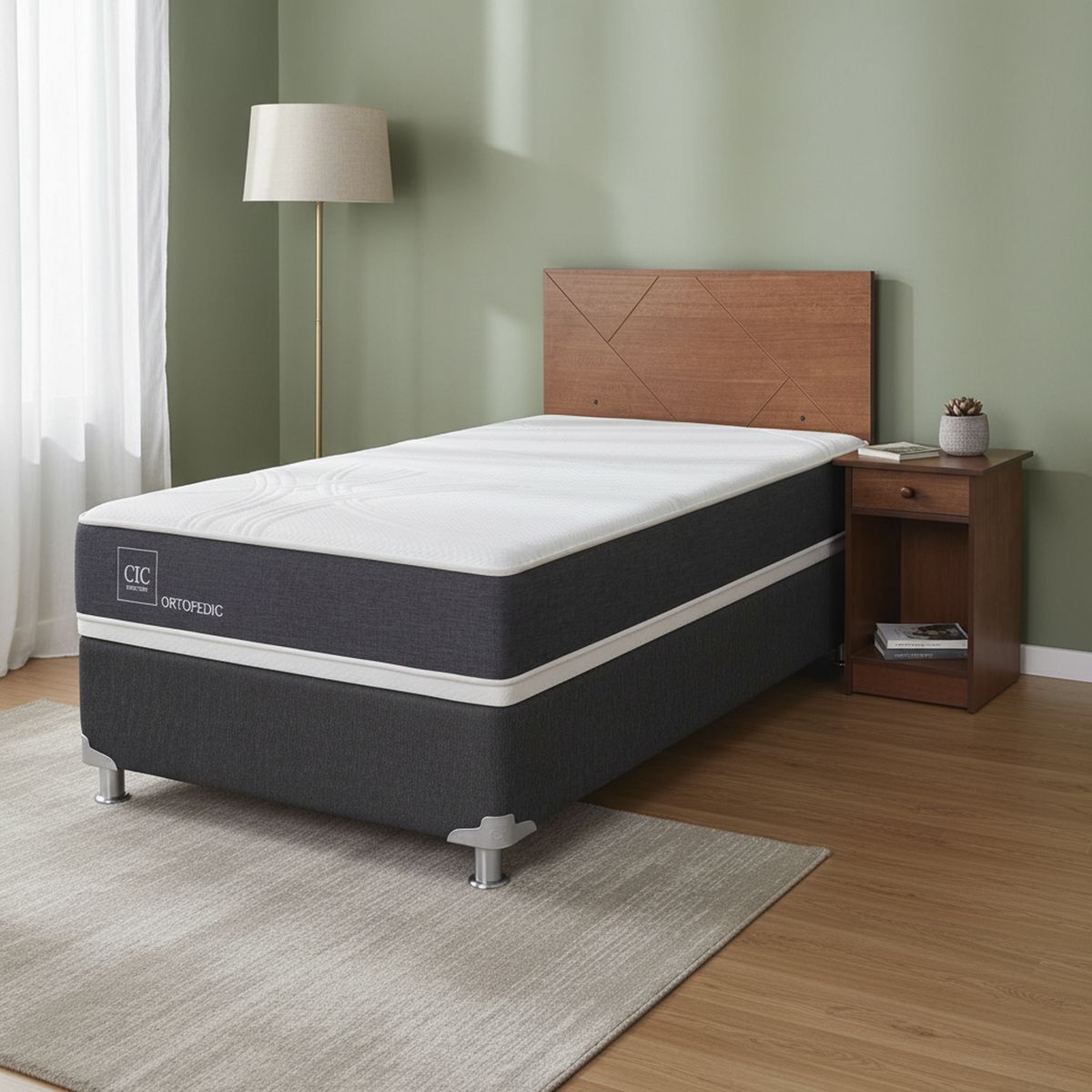 CIC - Box Spring 1 plaza Box Spring New Ortopedic B5 Negro