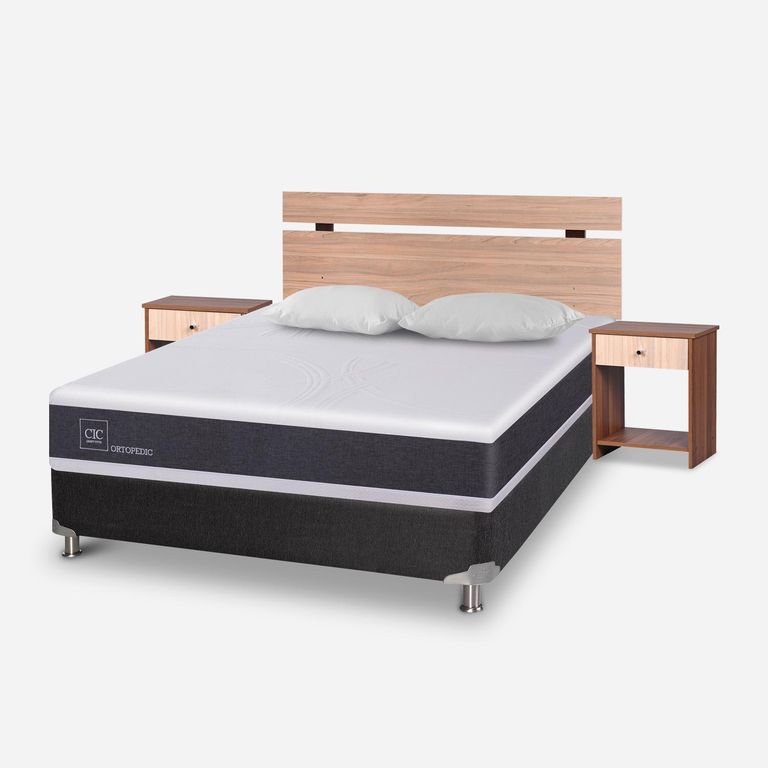 CIC Box Spring New Ortopedic B5 Black 2 Plzs Bn+2 Alm+Set Olmo 2 Piezas