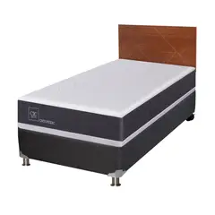 CIC - Box Spring New Ortopedic B5 1 plaza Blanco; Gris oscuro