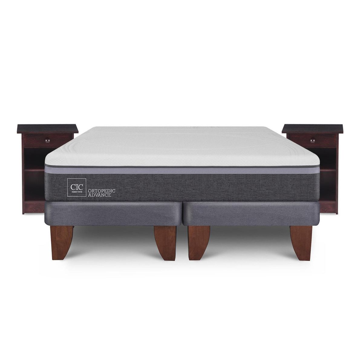 CIC - Cama 2 plazas Europea Ortopedic Advance Blanco; Gris oscuro