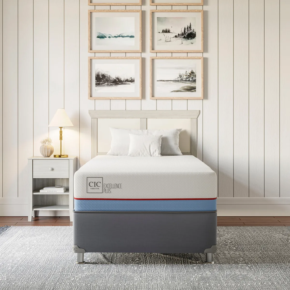 CIC - Cama 1 plaza Americana Excellence Plus Blanco; Azul