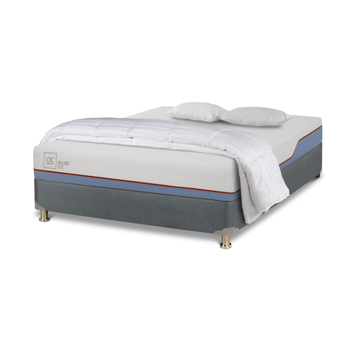 CIC - Cama 2 plazas Americana Excellence Plus Blanco; Azul