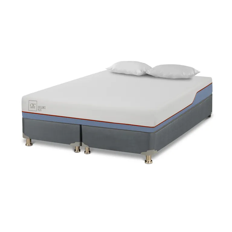 Cama Americana Excellence Plus 2 Plazas Base Dividida + Almohada