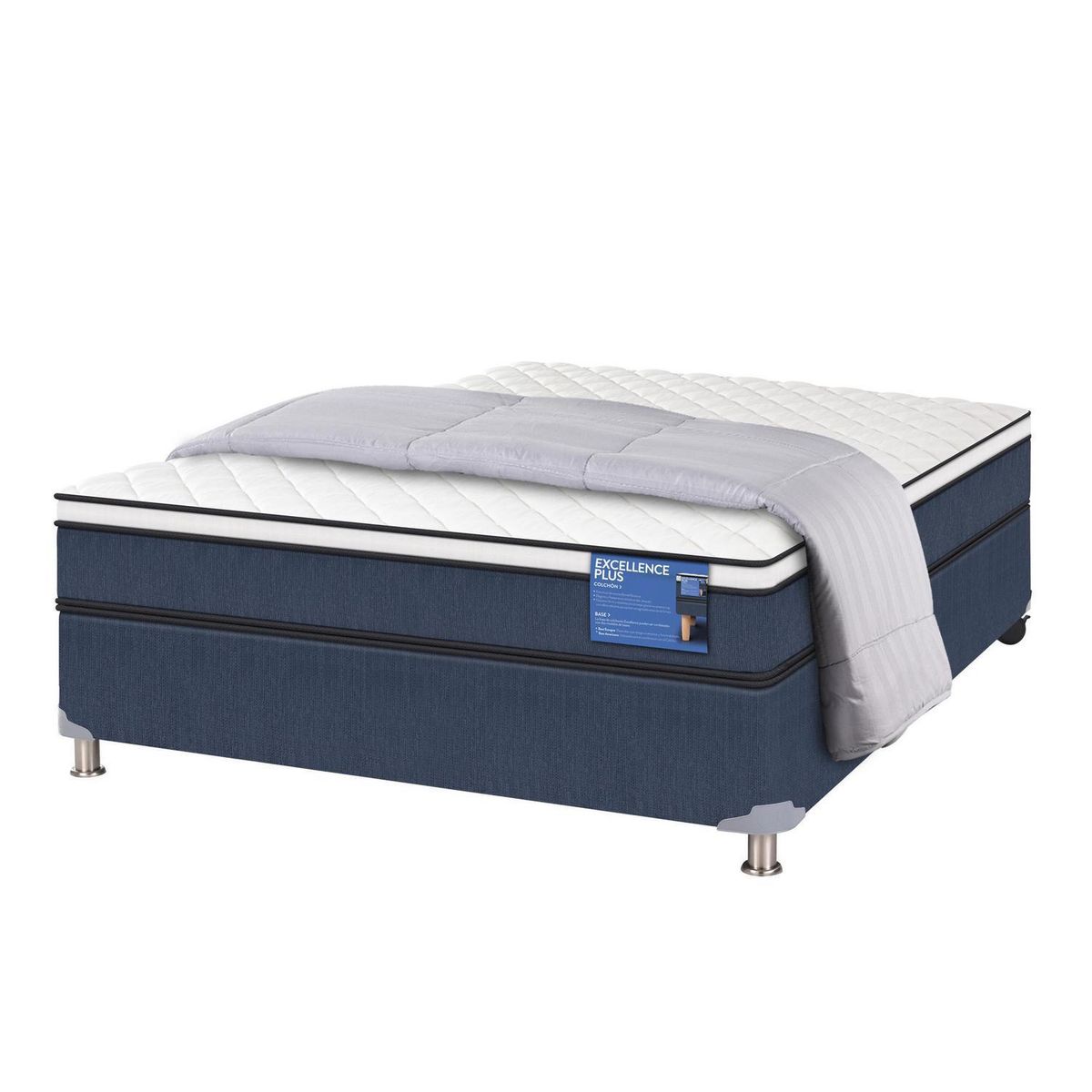 CIC - Cama 2 plazas Americana Excellence Plus Blanco; Azul
