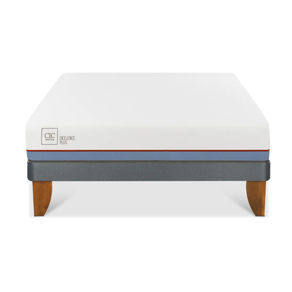 CIC - Cama Full Europea Excellence Plus Blanco; Azul