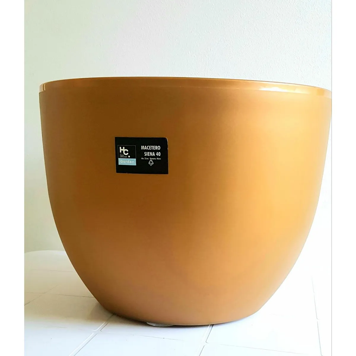 JUST HOME COLLECTION - Macetero Siena de Polipropileno 40x40 cm Dorado