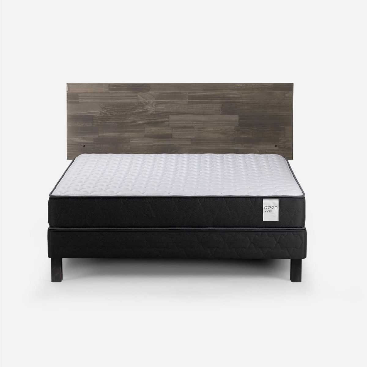 ROSEN - Cama Europea Wave 1,50x1.90 m BN/Respaldo Tabor Grafito