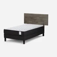 ROSEN - Cama Europea Wave 0,90x1,90 m/Respaldo Tabor Grafito