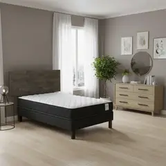 ROSEN - Cama Europea Wave 0,90X1,90 M/Respaldo Tabor Grafito