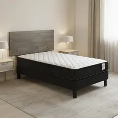 ROSEN - Cama Europea Wave 1,05X1,90 M/Respaldo Tabor Grafito