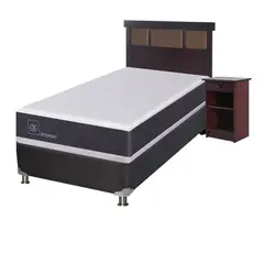 CIC - Box Spring 1 plaza New Ortopedic B5 Blanco; Gris oscuro