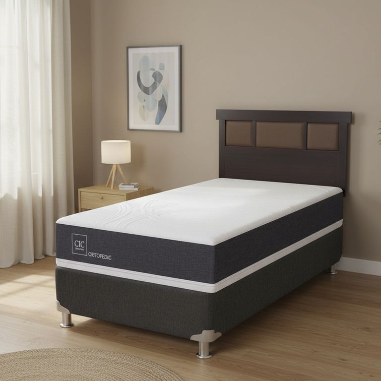 Box Spring 1 plaza Box Spring New Ortopedic B5 Negro