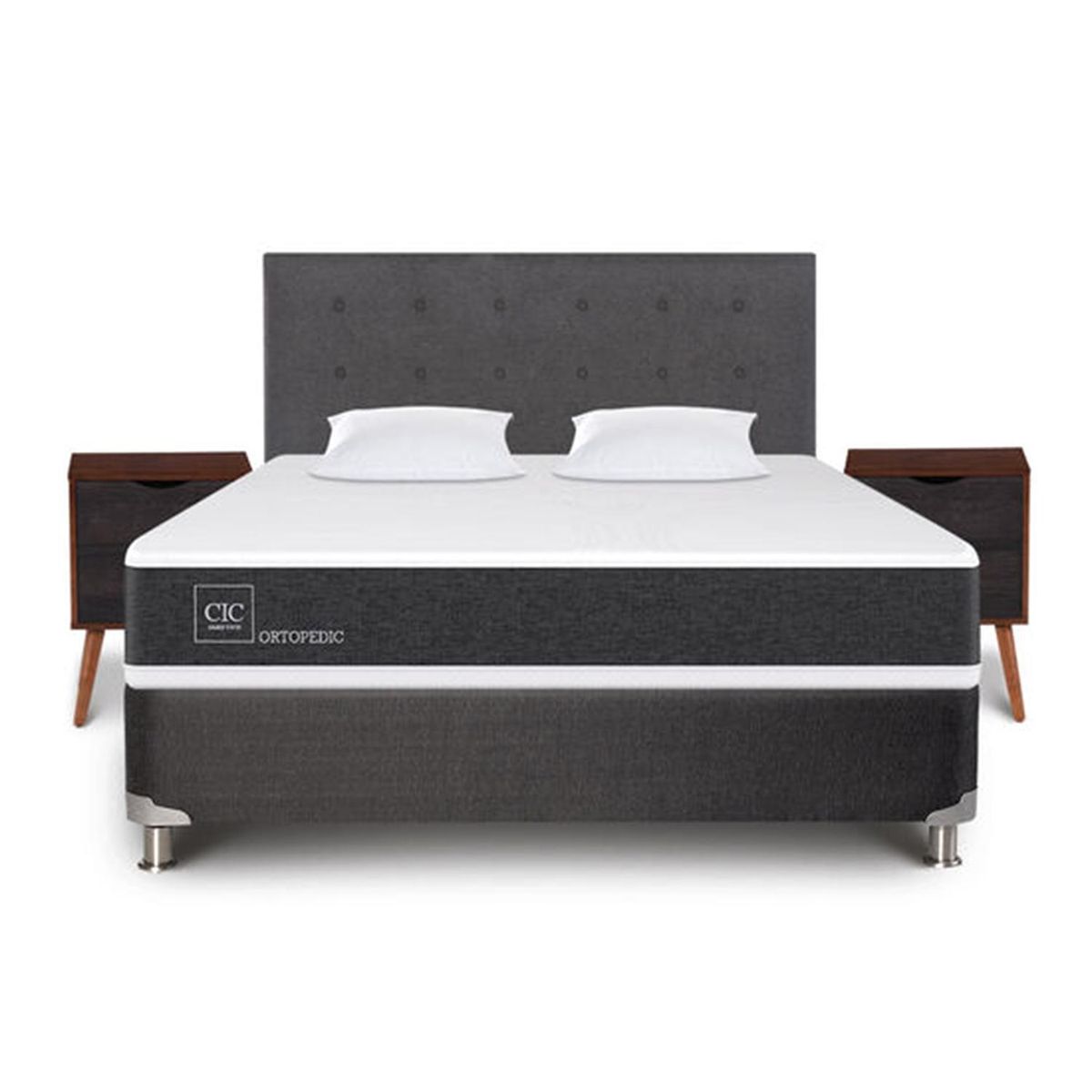 CIC - Box Spring New Ortopedic b5 black 2 plazas bn Eufrates alm v