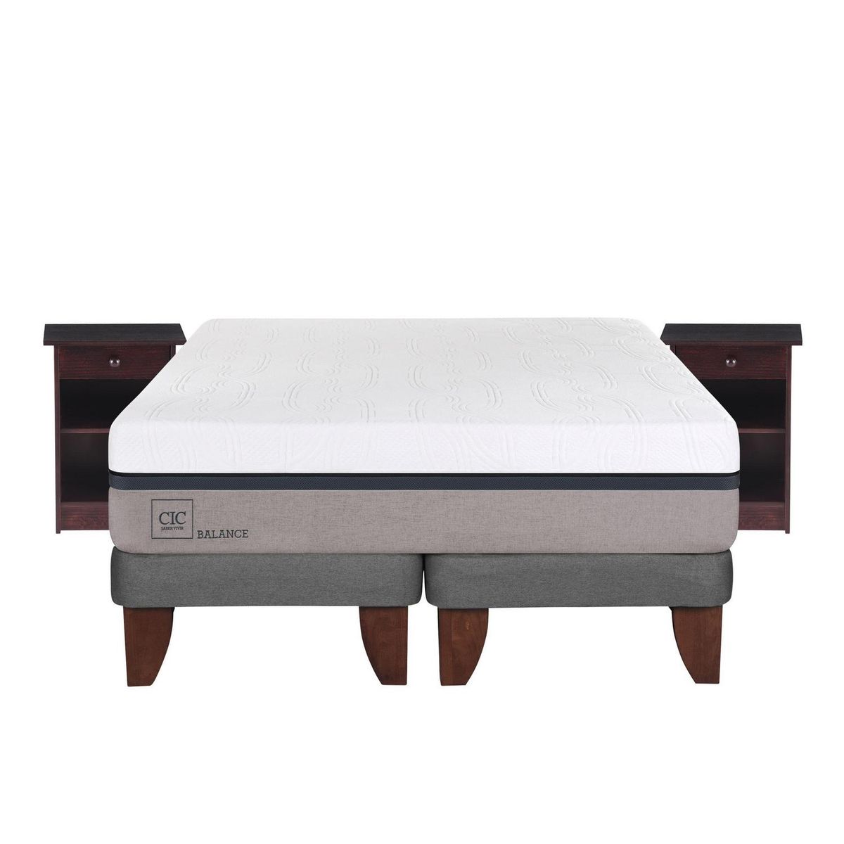 CIC - Cama 2 plazas Europea Balance Gris; blanco