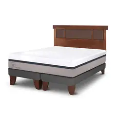 CIC - Cama 2 Plazas Europea Balance Gris; Blanco