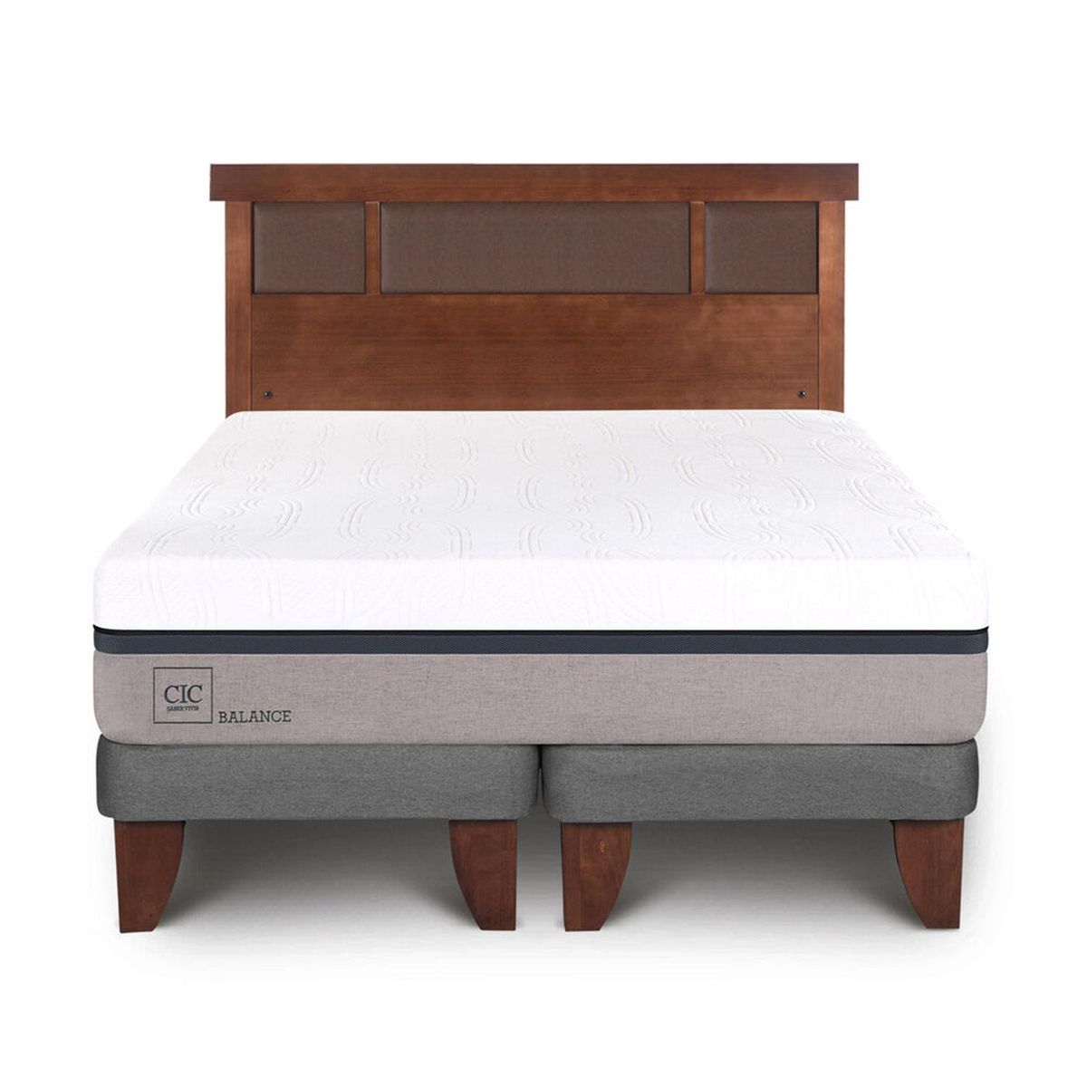 CIC - Cama 2 plazas Europea Balance Gris; blanco