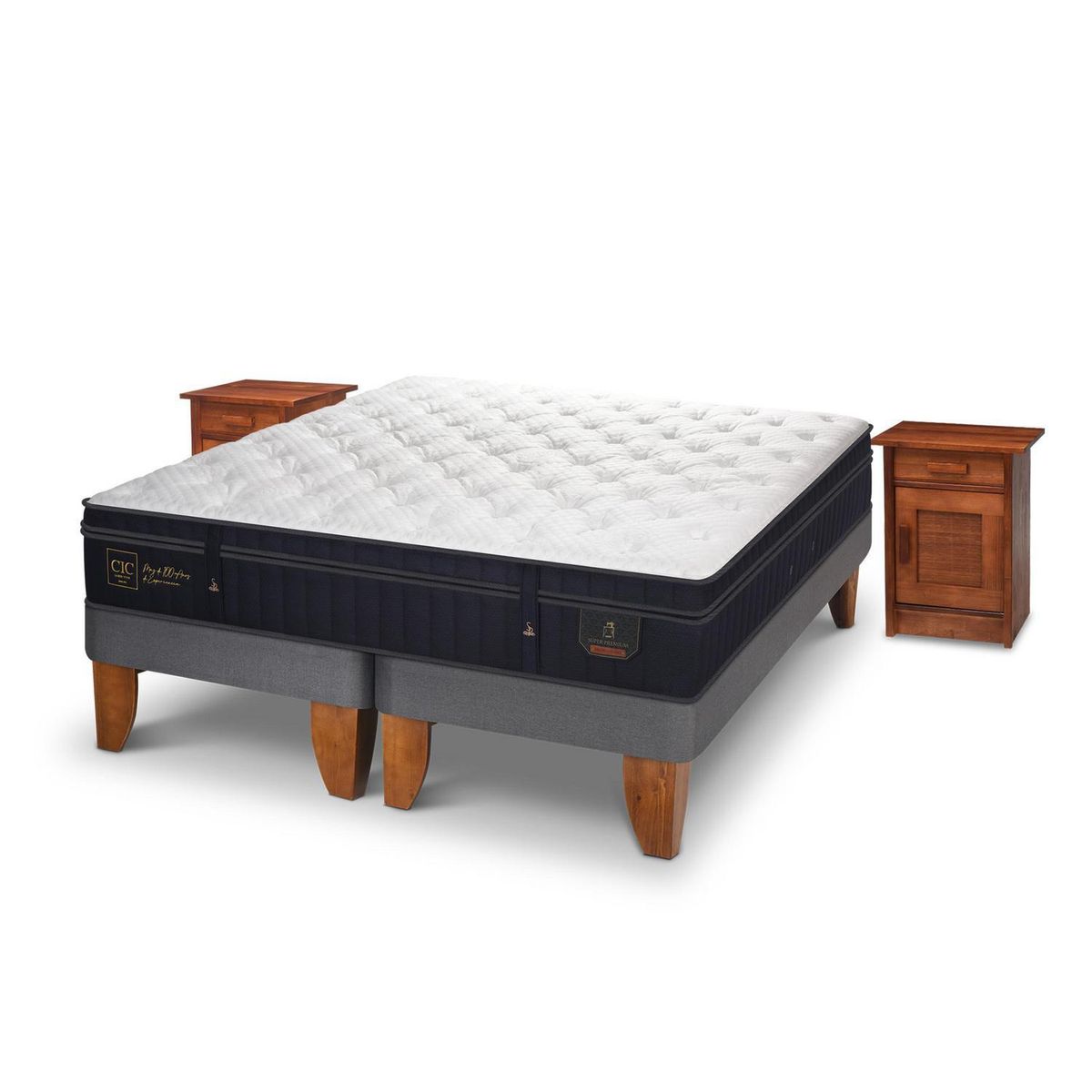 CIC - Cama Europea super premium king + veladores milán