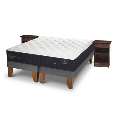 Cama Europea premium 2p bd  veladores new dublin choc