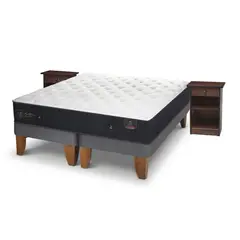CIC - Cama Europea premium 2p bd veladores new dublin choc