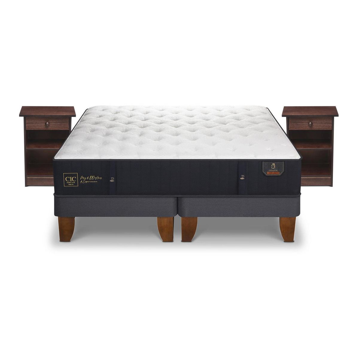 CIC - Cama 2 plazas Europea Premium Azul oscuro