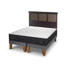 CIC - Cama 2 Plazas Europea Súper Premium Azul Oscuro