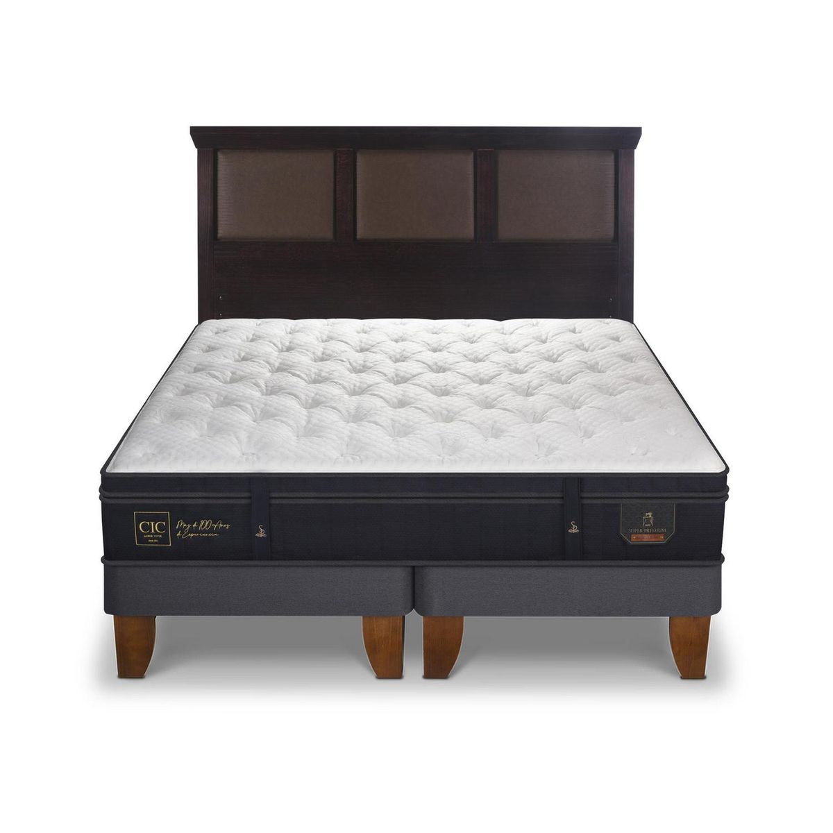 CIC - Cama 2 plazas Europea Súper Premium Azul oscuro
