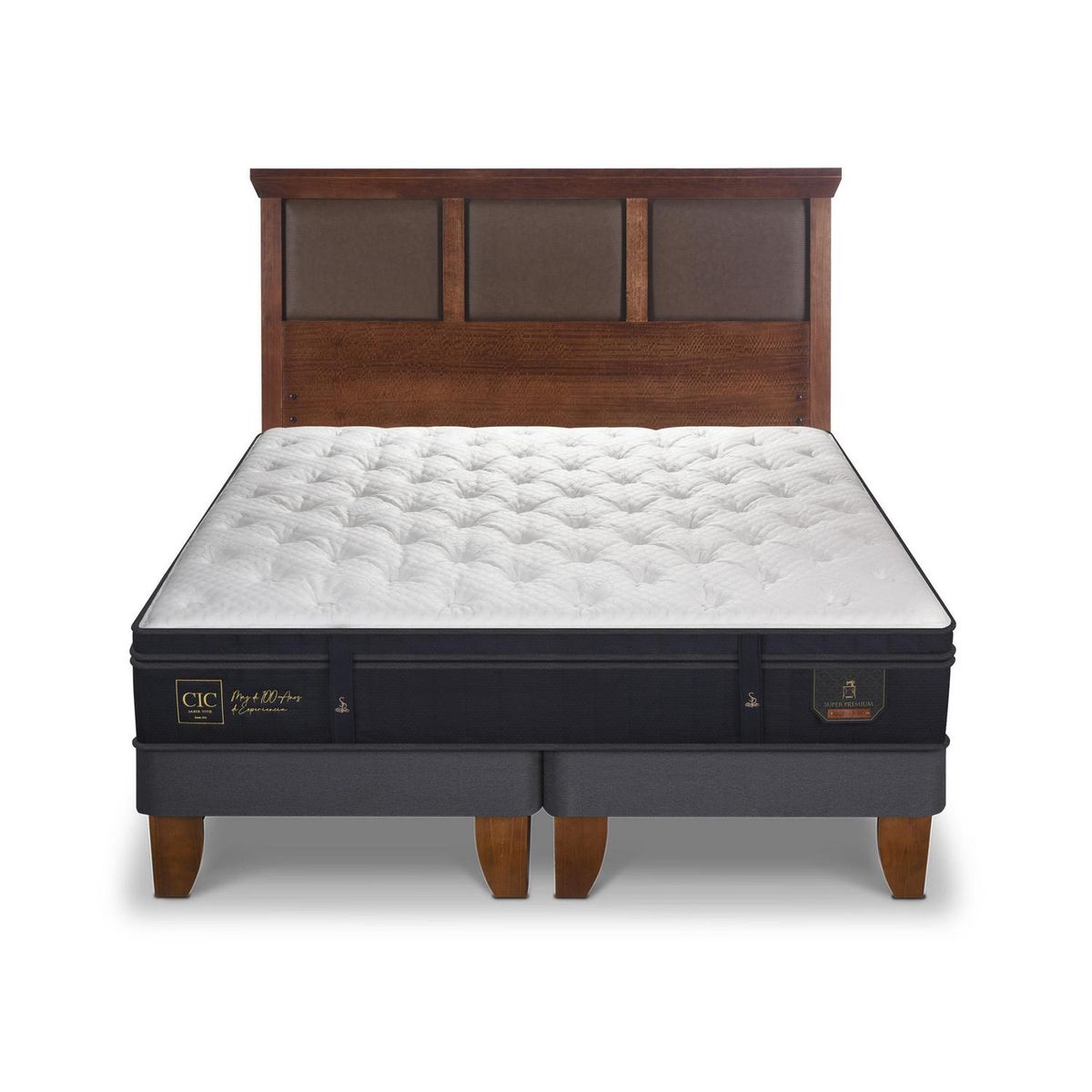 CIC - Cama 2 plazas Europea Súper Premium Azul oscuro