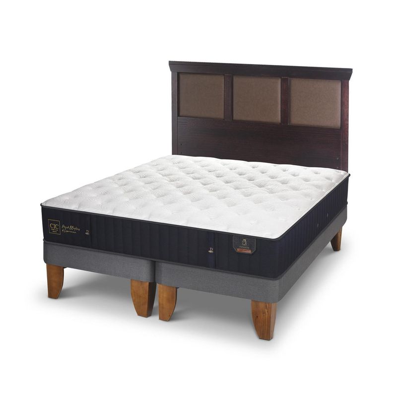 CIC - Cama Europea premium 2p bd respaldo new torino choc