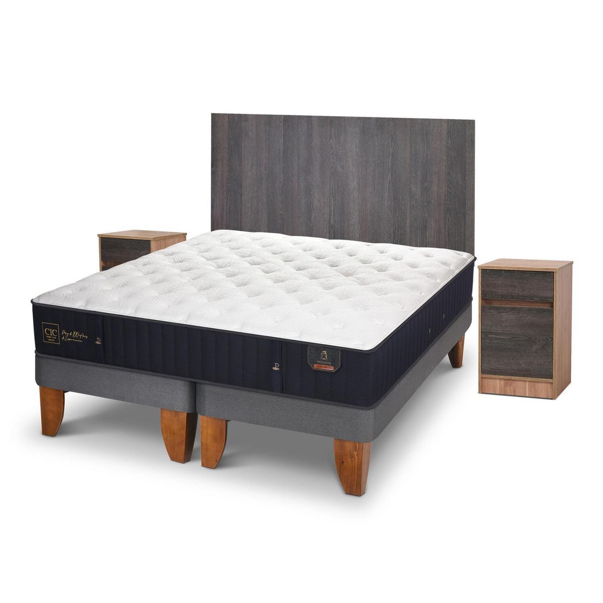 CIC - Cama King Europea Premium Azul oscuro