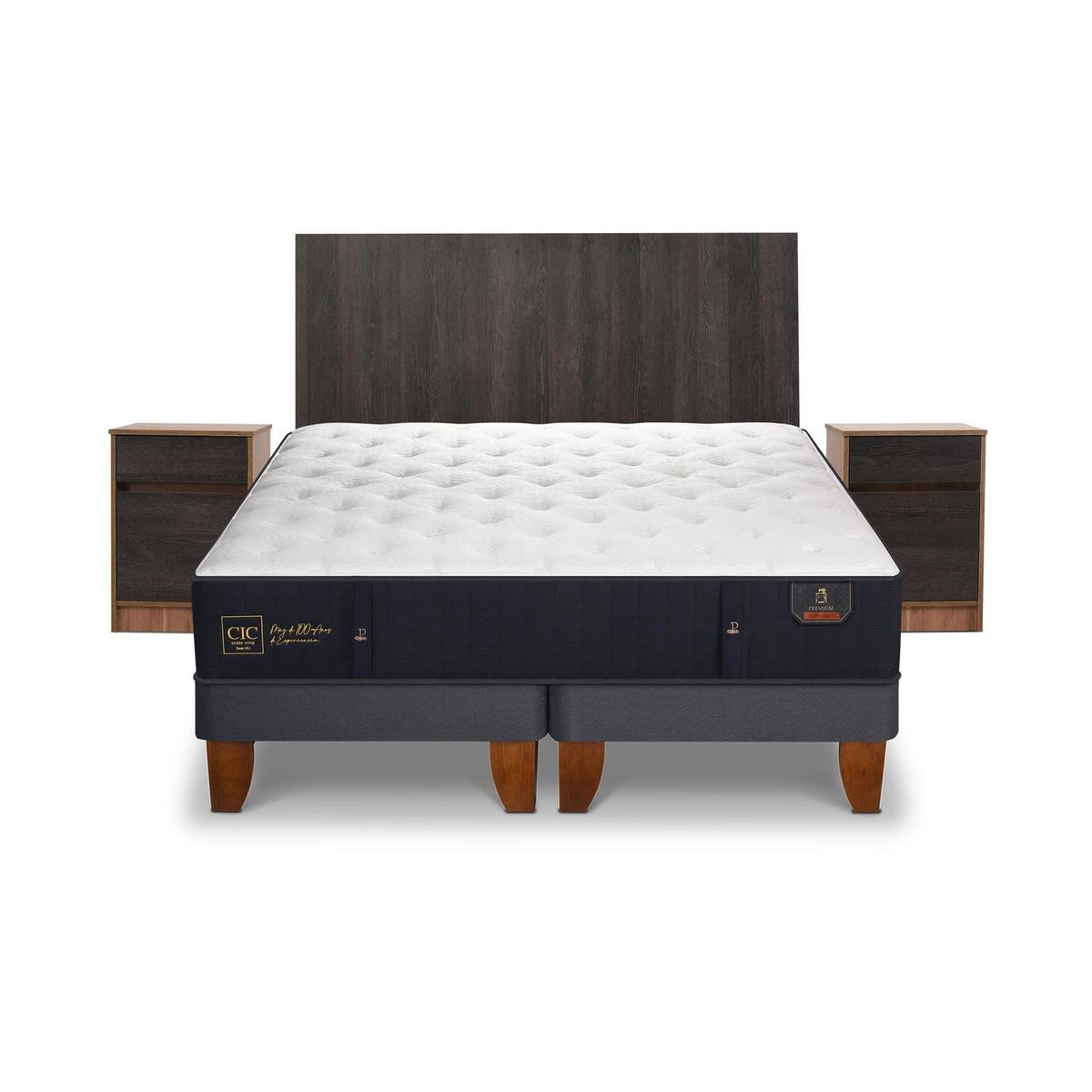 CIC - Cama King Europea Premium Azul oscuro