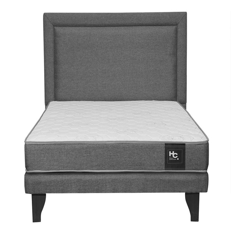 Cama Silver + Respaldo 1 Plaza