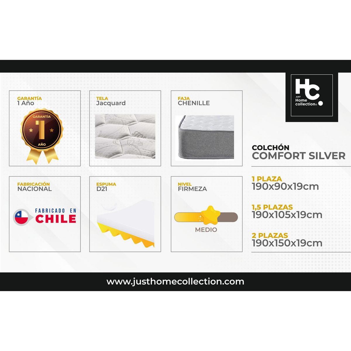 INTERMUEBLES - Cama Silver + respaldo 1 plaza