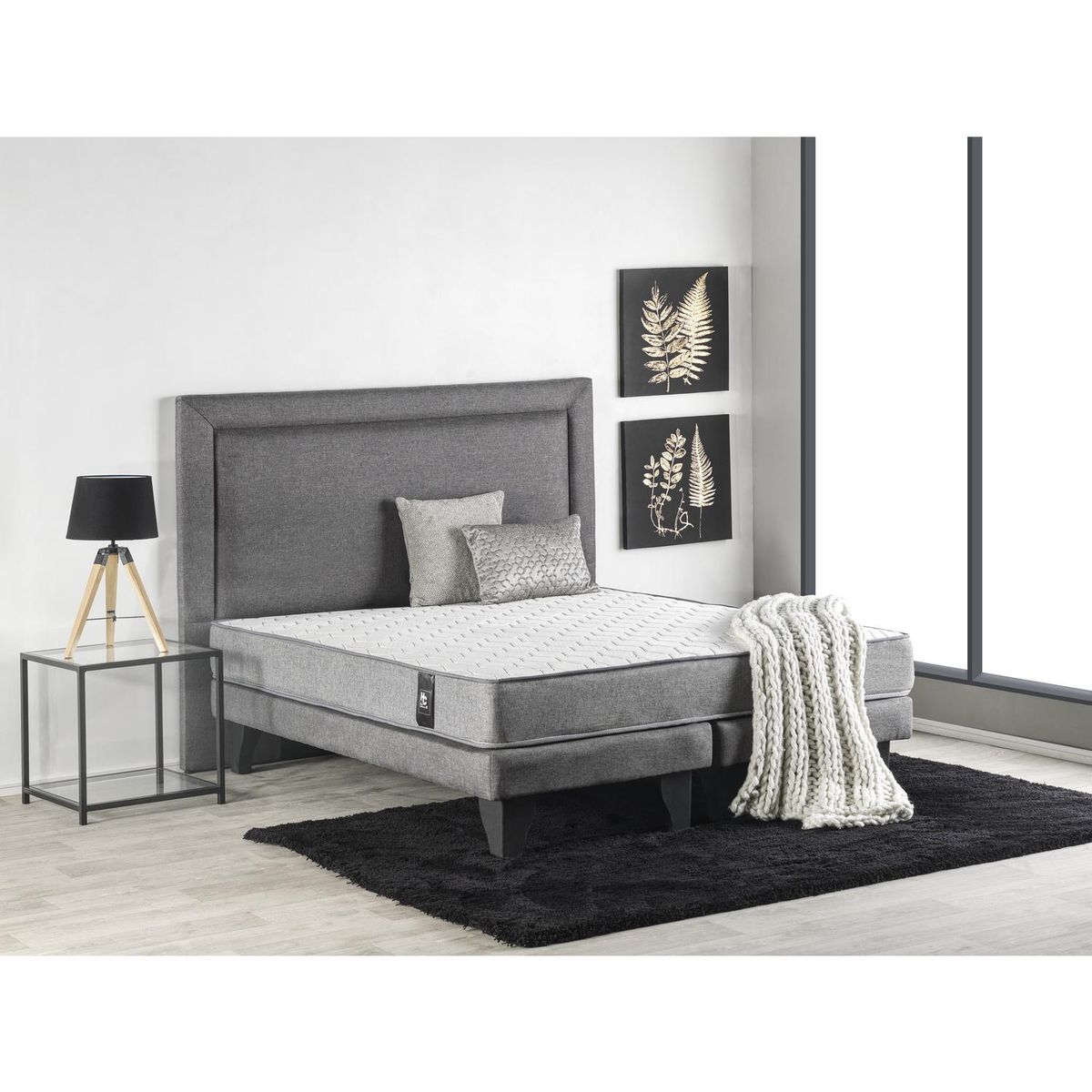 INTERMUEBLES - Cama Silver + respaldo 2 plazas
