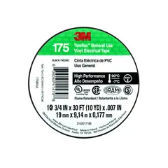 3M - Cinta Aisladora Eléctrica Alto Desempeño 19 mm x 9 m Negra