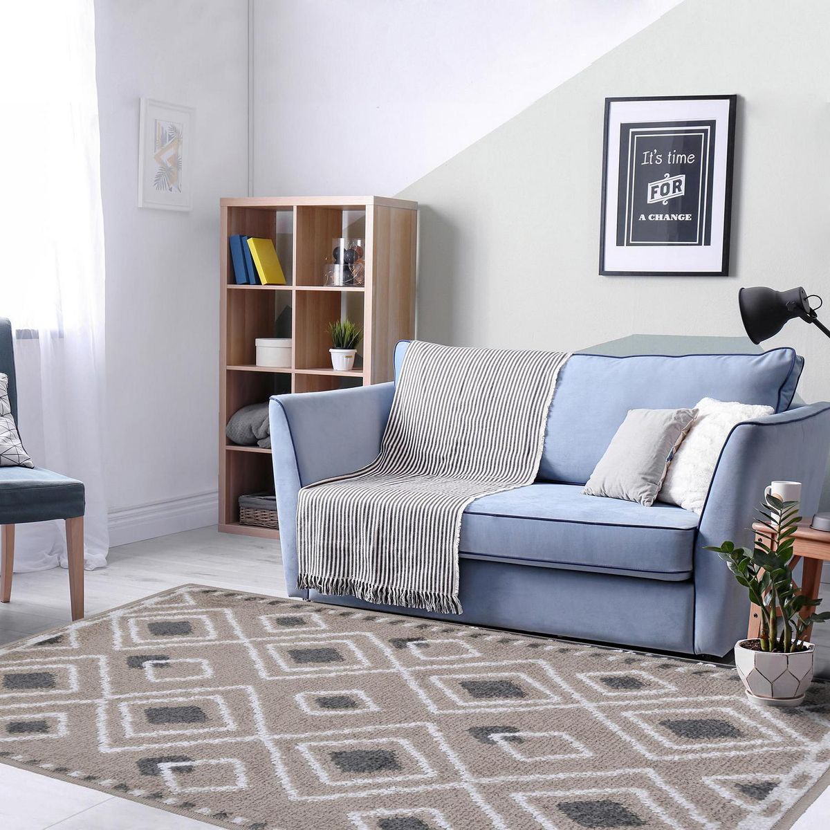 MASHINI - Alfombra Cometa 133x180 cm Polipropileno Multicolor