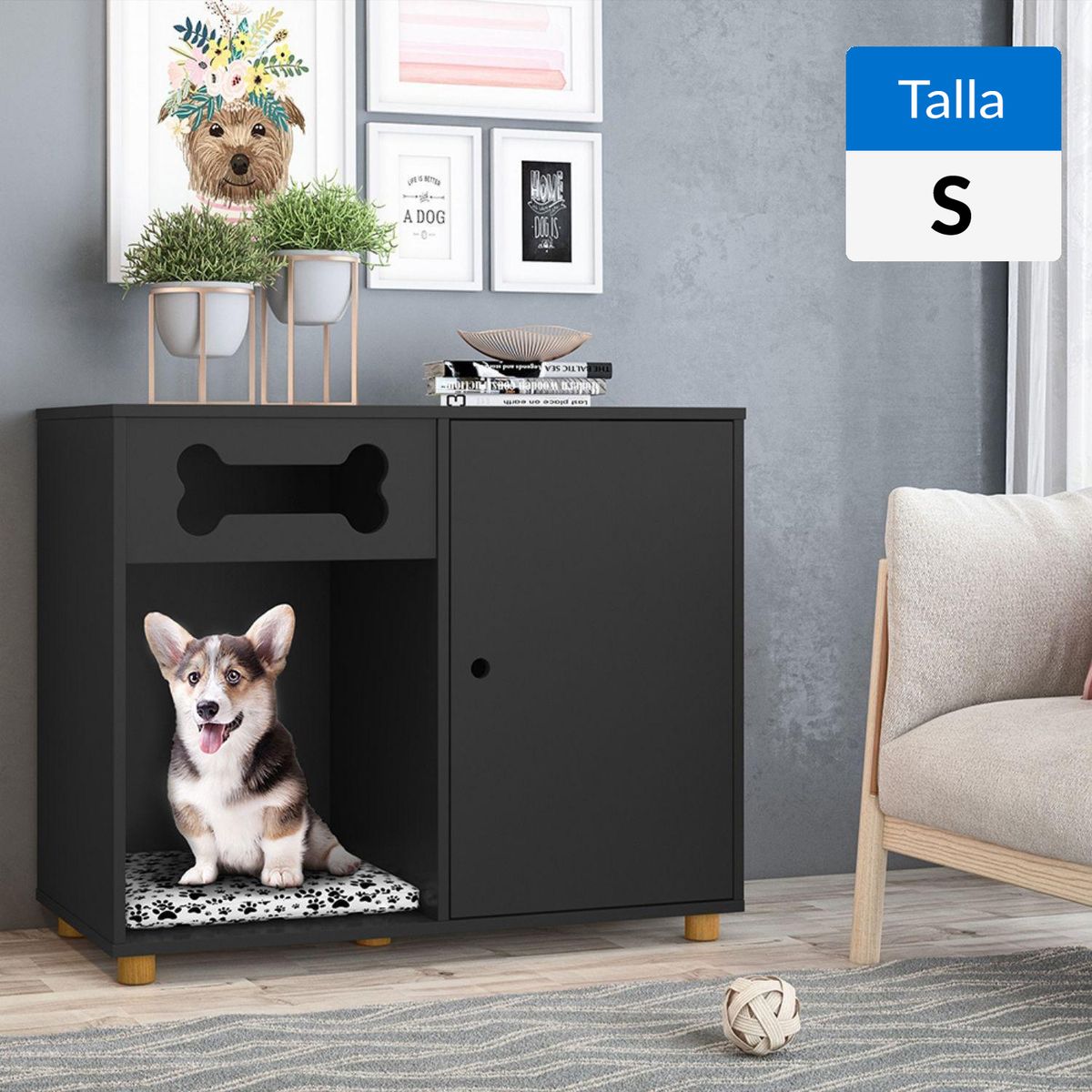 HOGA - Aparador mascota dog lorenzo 76x85x42 cm