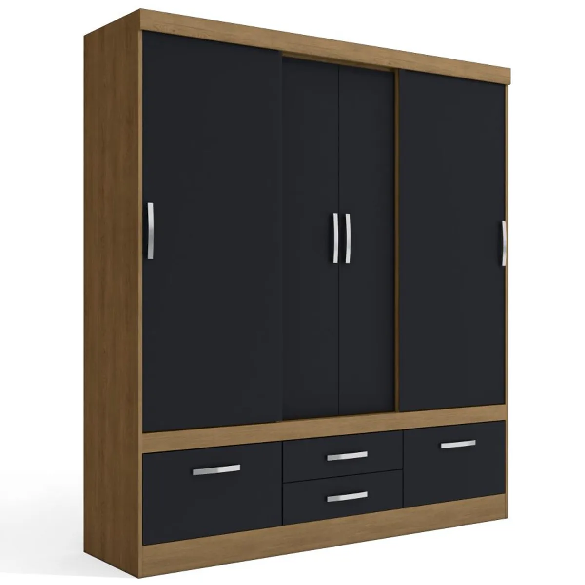 YARDAS - Clóset 1 Puerta(s) 1 Cajón(es) 1 Repisa(s) 183x202x28 cm Freijo/Negro