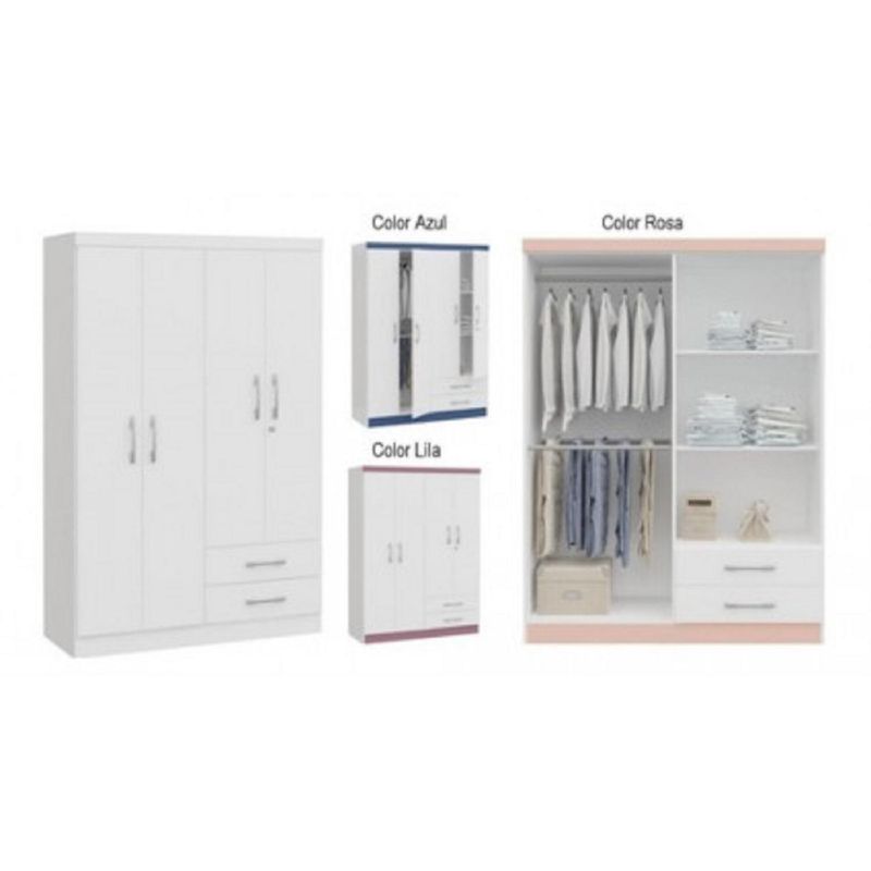 YARDAS - Clóset 1 Puerta(s) 1 Cajone(s) 1 Repisa(s) 121x180x47 cm Blanco