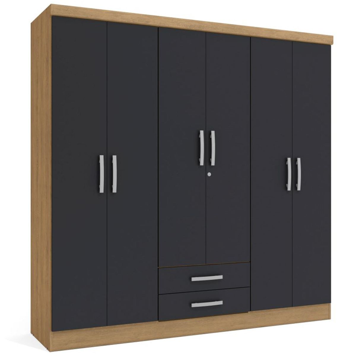 YARDAS - Clóset 1 Puerta(s) 1 Cajón(es) 1 Repisa(s) 181x180x25 cm Freijo/Negro
