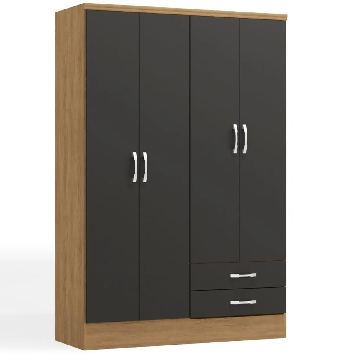 YARDAS - Clóset 1 Puerta(s) 1 Cajón(es) 1 Repisa(s) 121x180x14 cm Freijo/Negro
