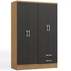 YARDAS - Clóset 1 Puerta(s) 1 Cajone(s) 1 Repisa(s) 121x180x14 cm Freijo/Negro