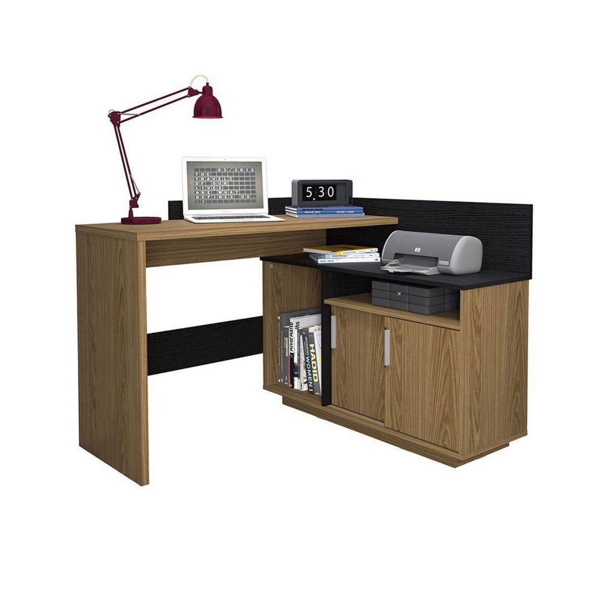 HOGA - Escritorio Mega 111x83x107,5 cm Negro miel