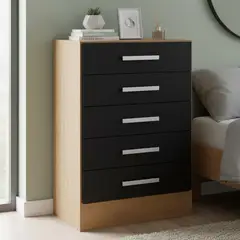 YARDAS - Cómoda 5 Cajón(es) S215 62x91x40 cm Freijó Negro