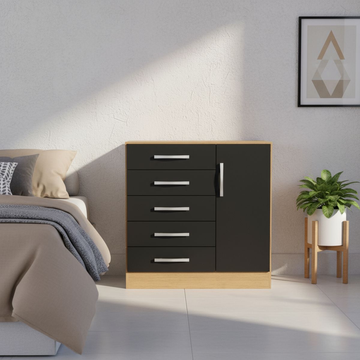 YARDAS - Cómoda 1 Cajón(es) Mod 83x88x40 cm Freijó Negro