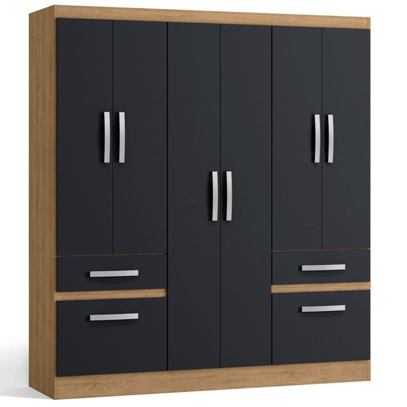 YARDAS - Clóset 1 Puerta(s) 1 Cajone(s) 1 Repisa(s) 162x180x21 cm Freijo/Negro